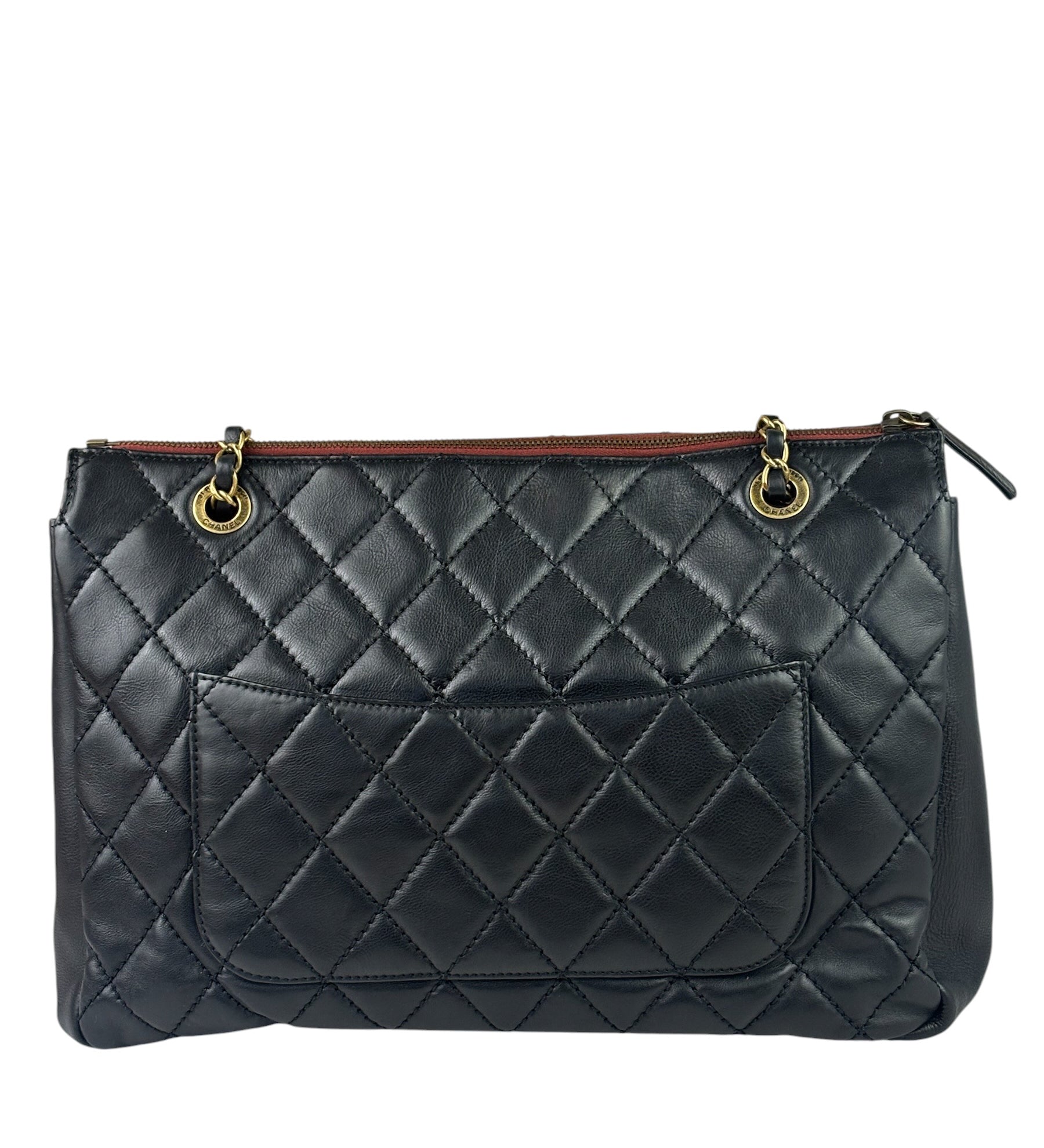 Chanel Vintage Black Quilted Lambskin Shoulder Bag 2010