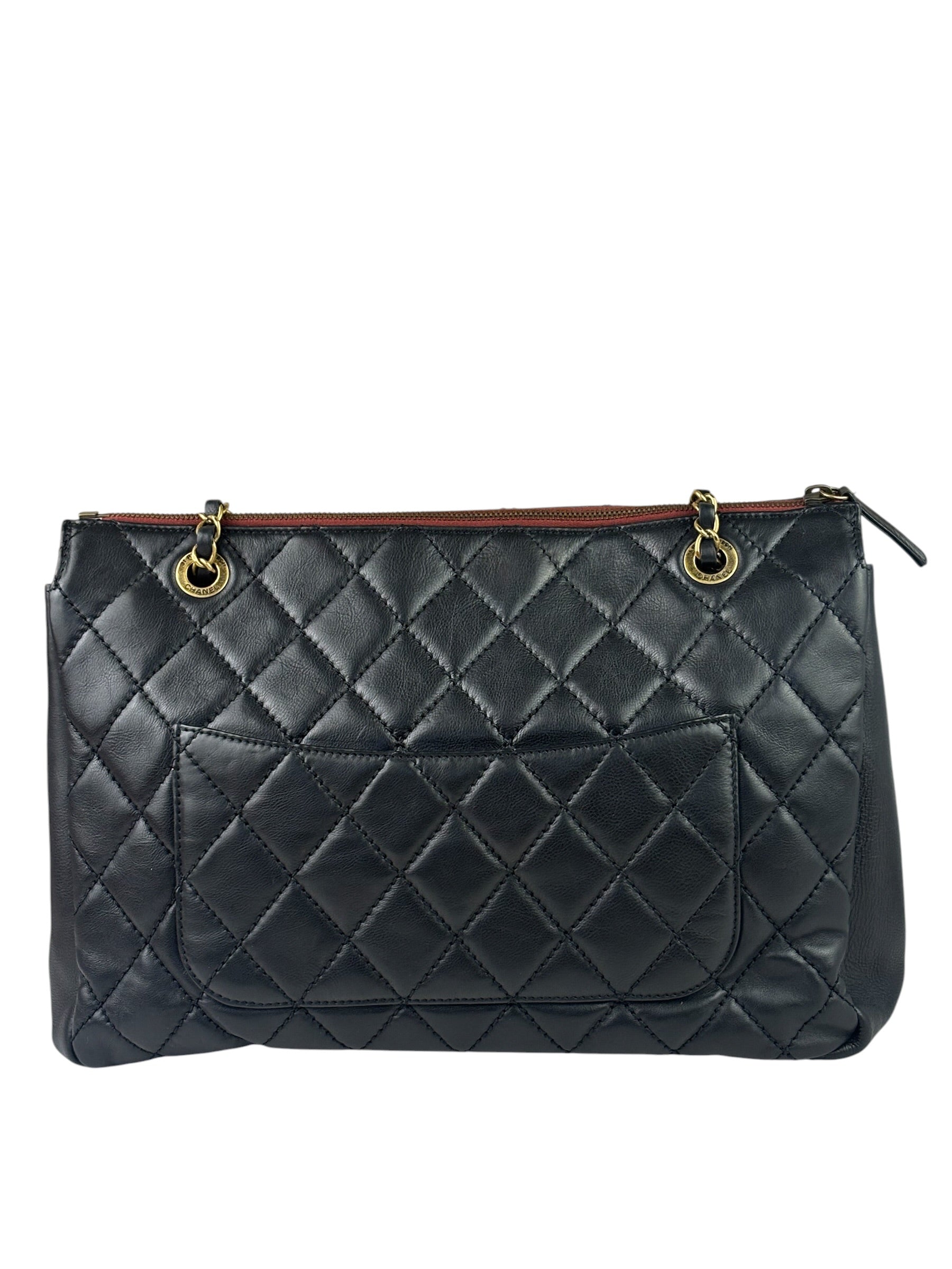 Chanel Vintage Black Quilted Lambskin Shoulder Bag 2010