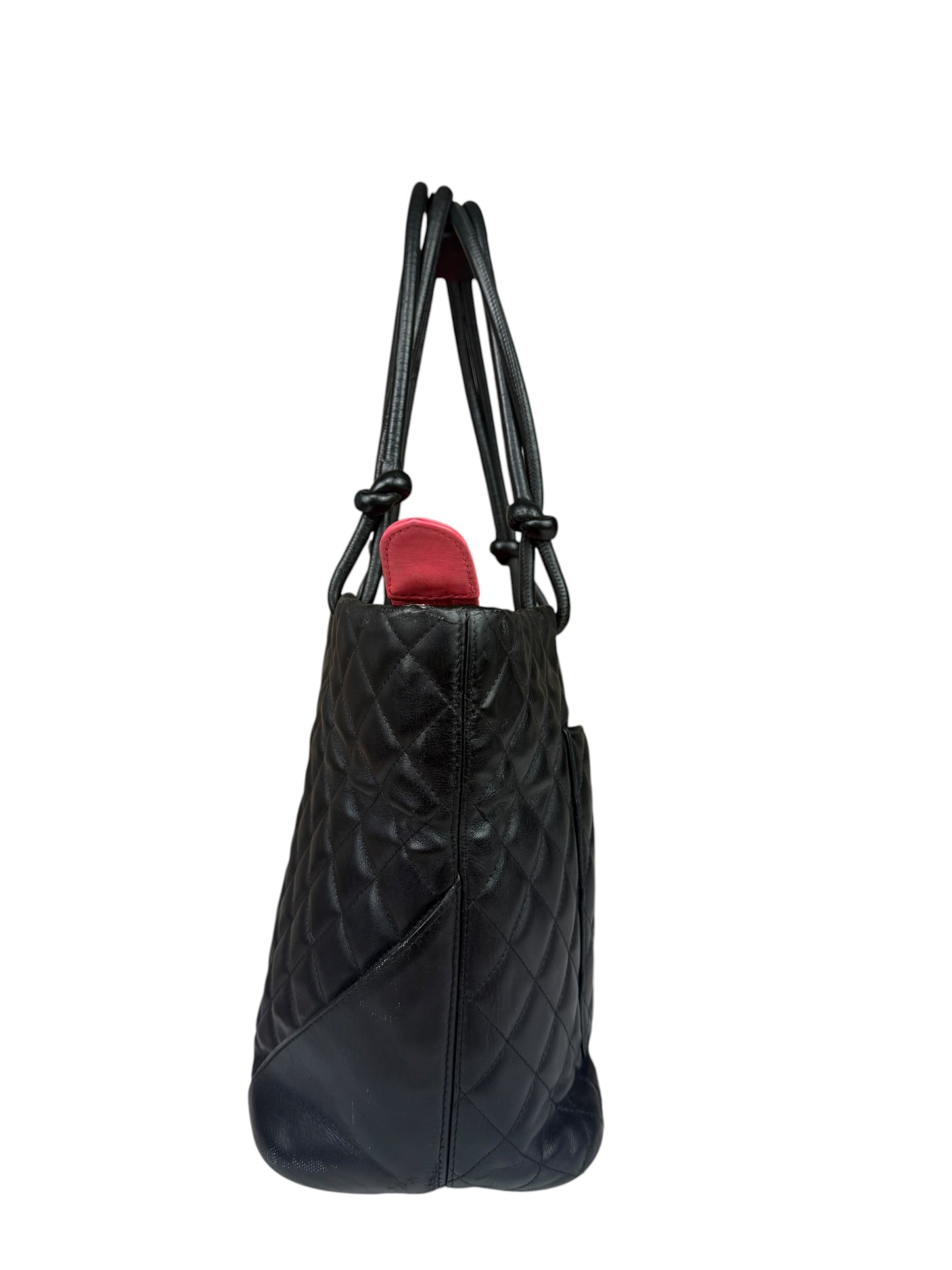 Chanel Black Quilted Leather Ligne Cambon Tote Bag 2004