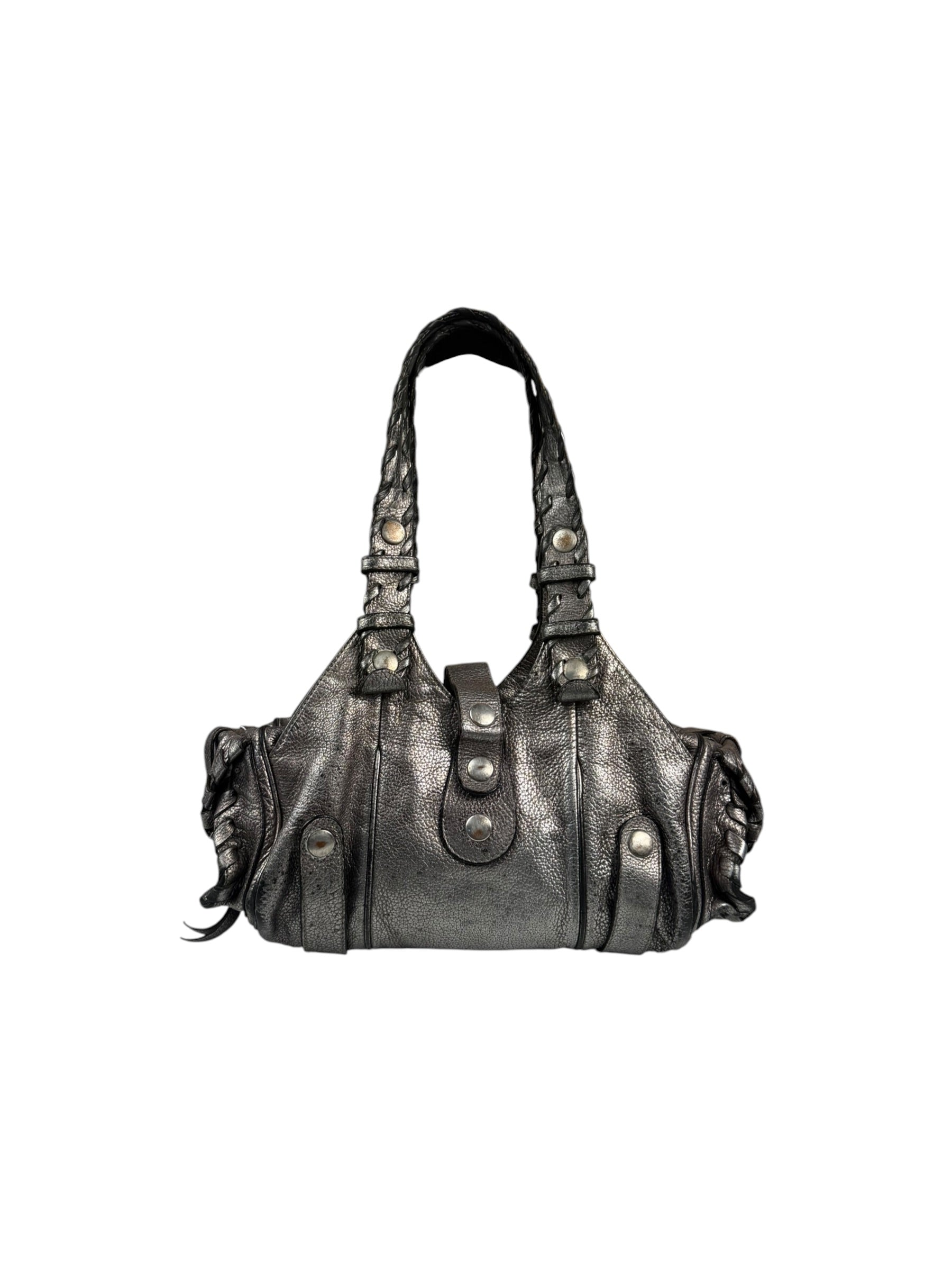 Chloe Metallic Silver Silverado Handbag