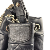 Chanel Navy Blue Leather Drawstring Bucket Two-Way Bag 2018