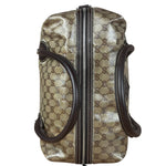 Gucci Vintage GG Coated Canvas Crystal Boston Handbag