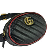 Gucci Black Matalassè Leather Marmont Belt Bag