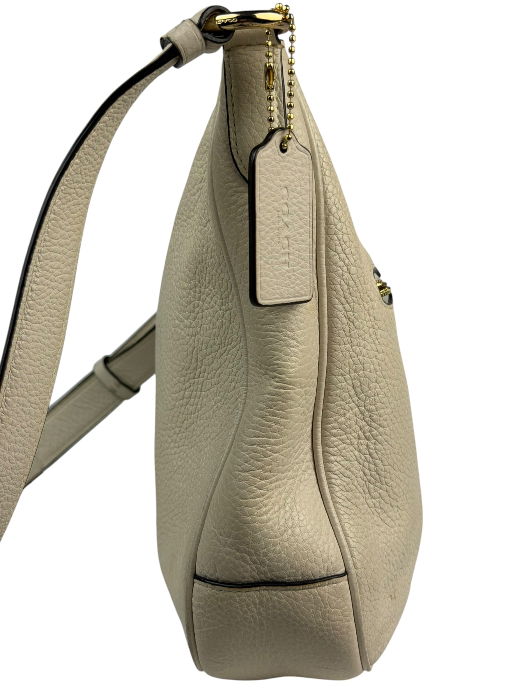 Coach Cream Pebbled Leather Hobo Bag