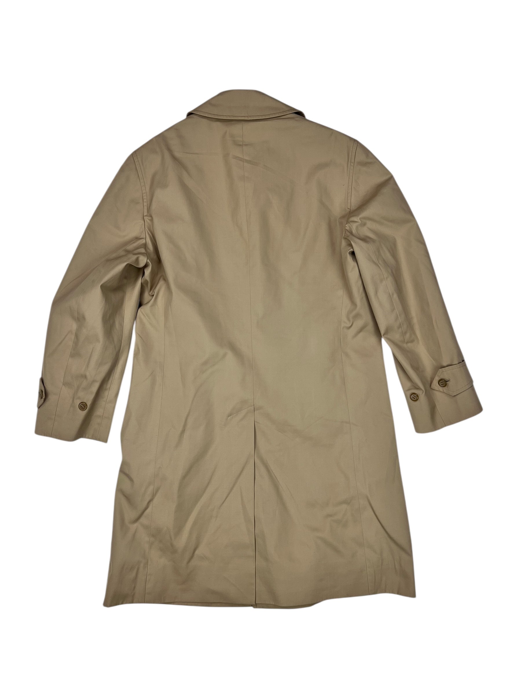 Burberry Vintage Khaki Plaid Lined Mid-Length Coat