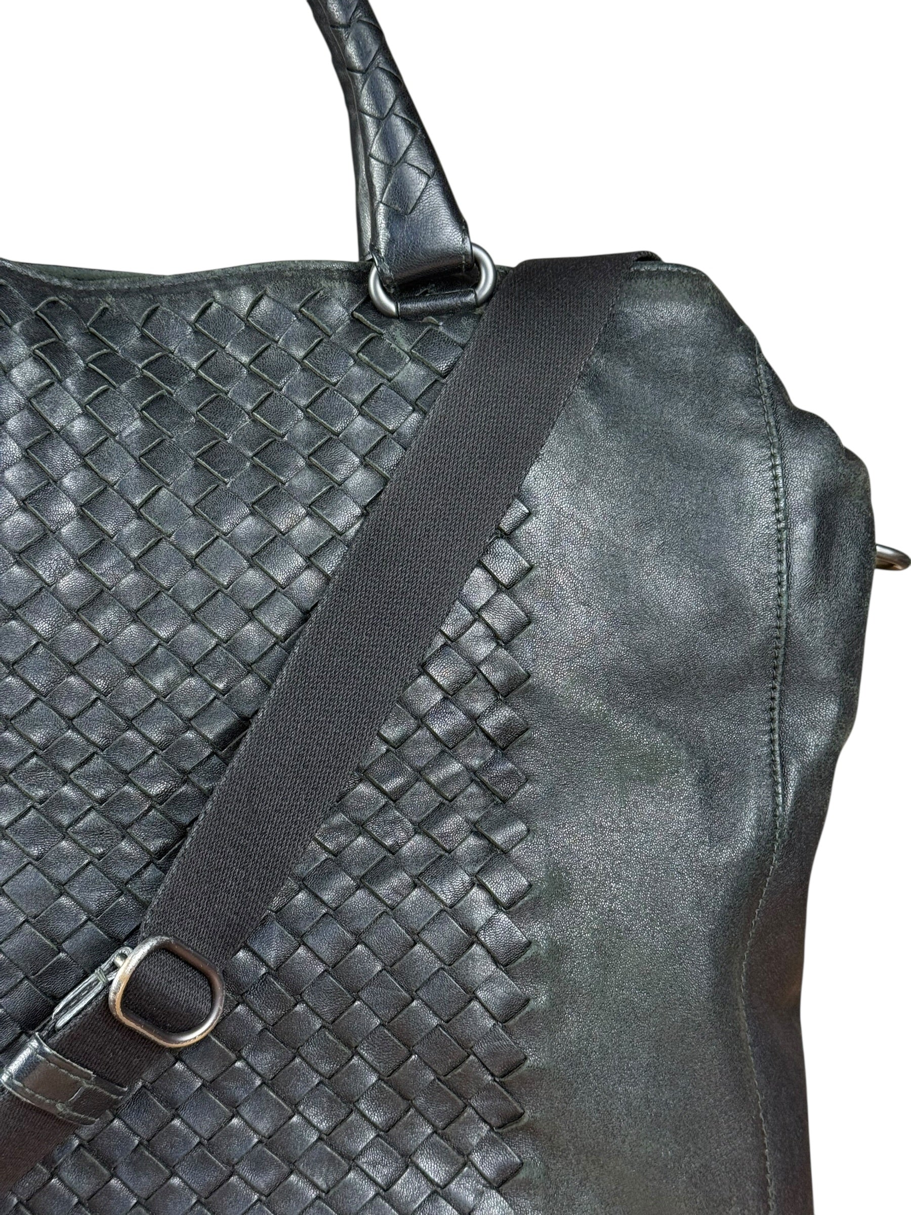 Bottega Veneta Black Intrecciato Leather 2Way Tote