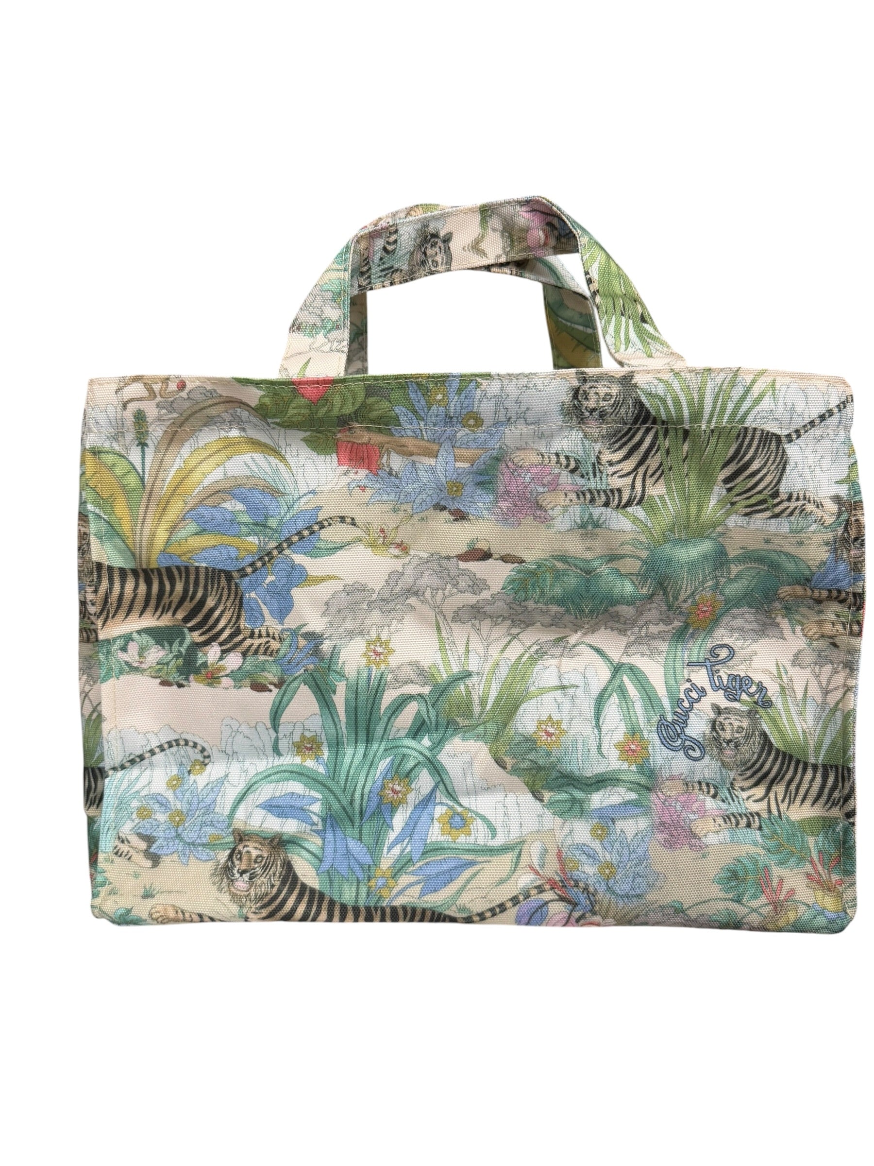 Gucci Beauty Floral Tiger Print Canvas Tote Bag
