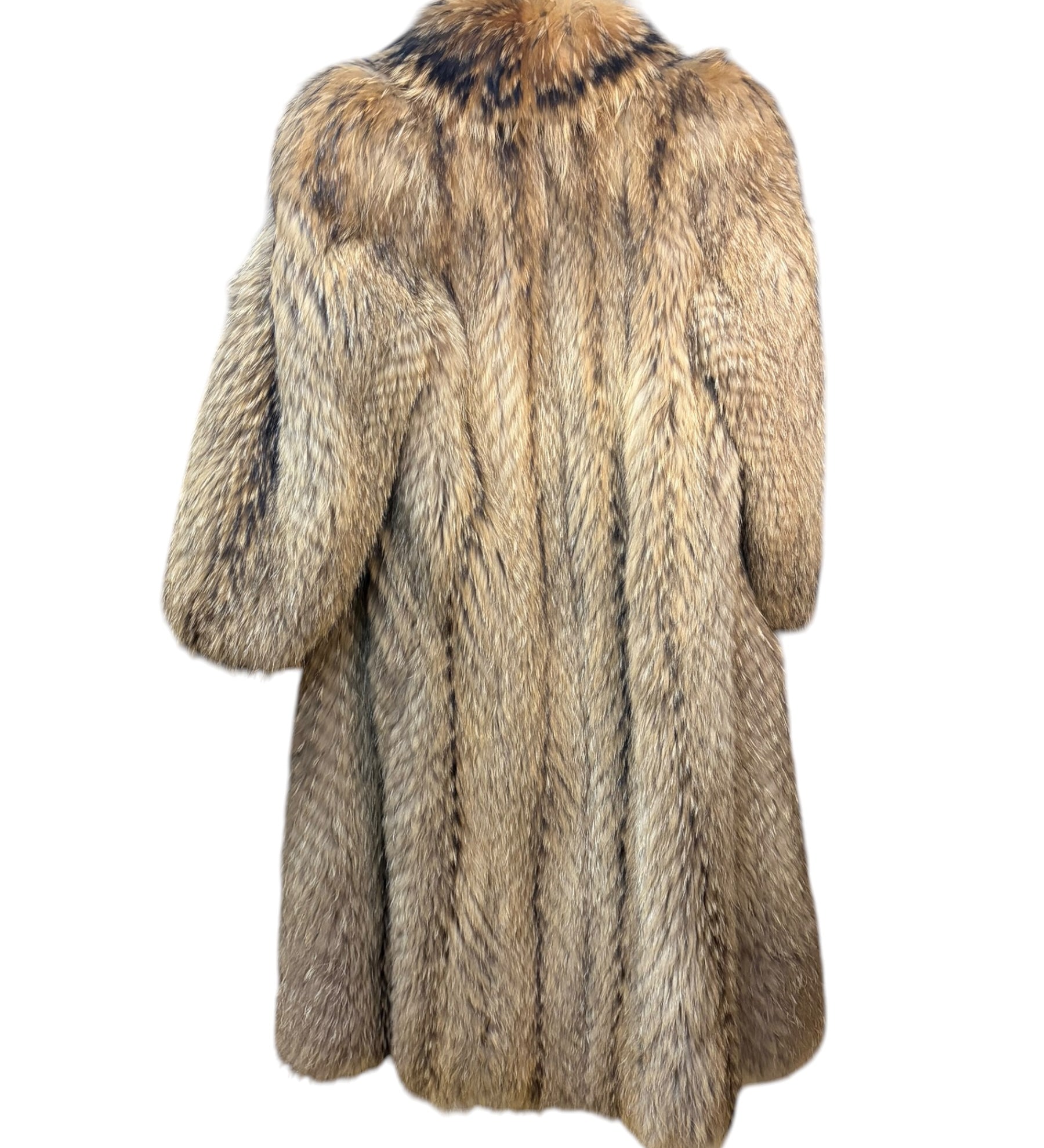 Vintage Brown Raccoon Full Length Fur Coat