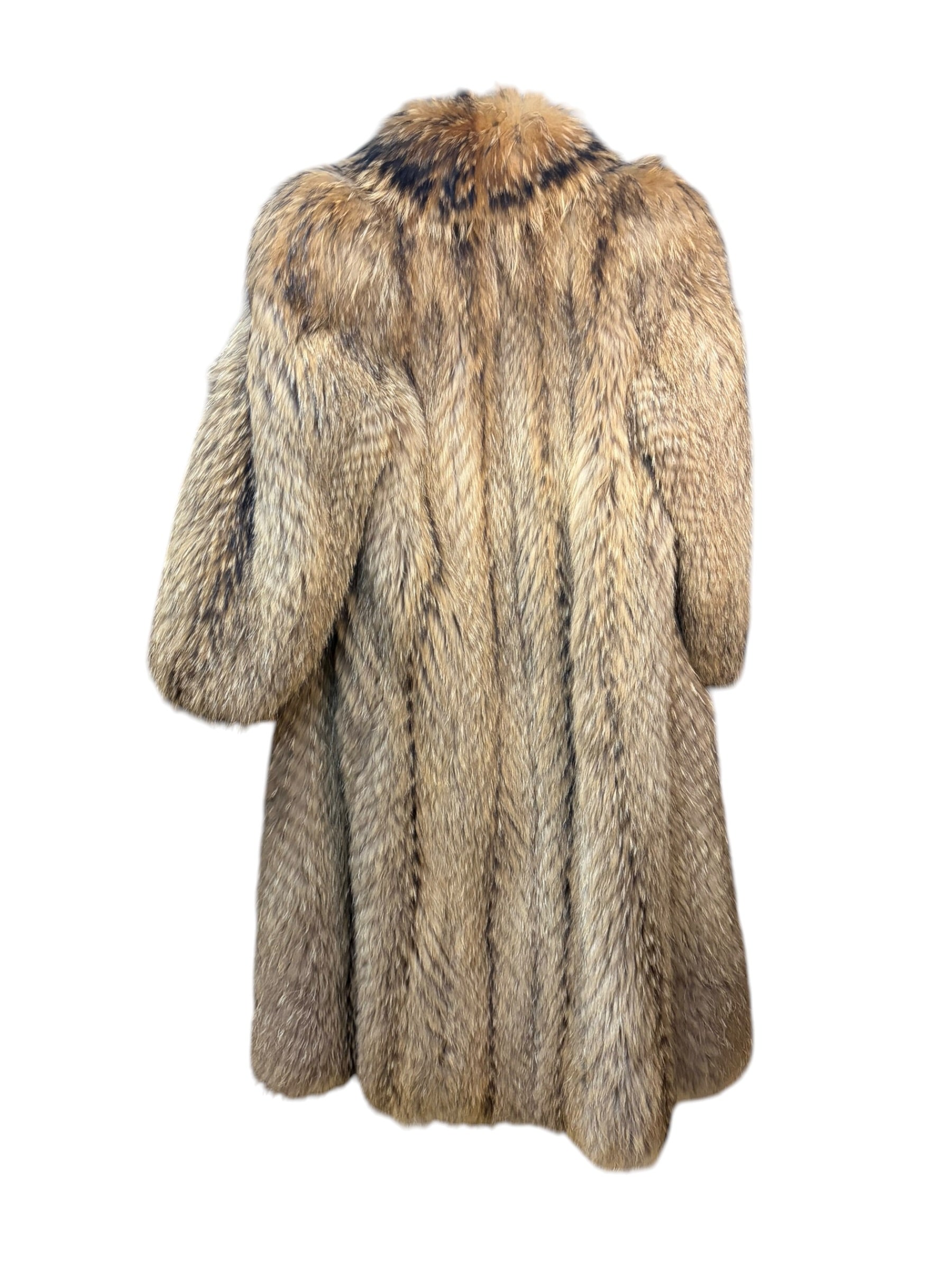 Vintage Brown Raccoon Full Length Fur Coat
