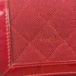 Chanel Dark Red East West Chocolate Bar Patent Trim Handbag 2002-03