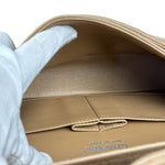 Chanel Beige Jersey Leather Trim Classic Double Flap Bag 2005