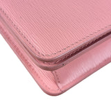 Prada Pink Saffiano Leather Wallet On Chain