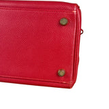 Hermes Kelly 32 Courchevel Rouge Vif Gold Handbag 1997