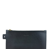 Saint Laurent Black Leather Zip Pouch