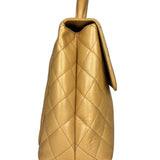 Chanel Beige Calfskin Kelly Top Handle Bag 2001