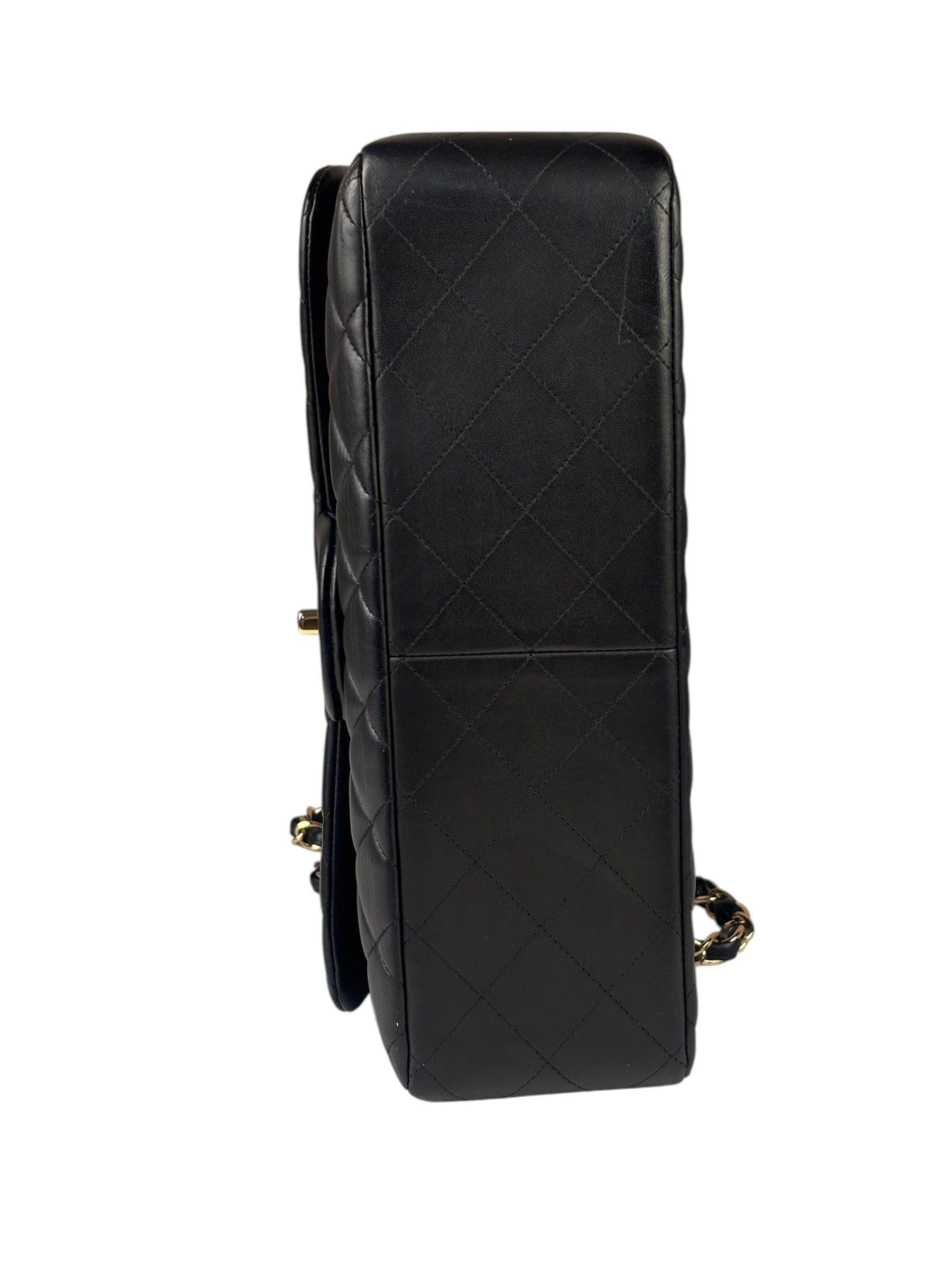 Chanel Black Lambskin Double Flap Bag 2017