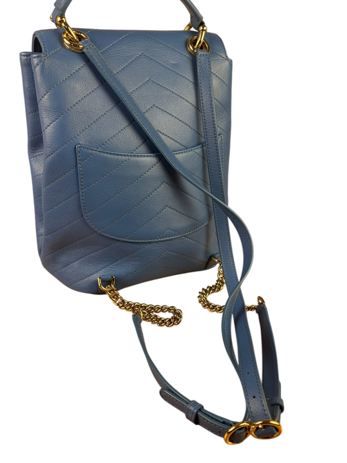 Chanel Blue Leather Chevron Urban Sprit Bag-pack