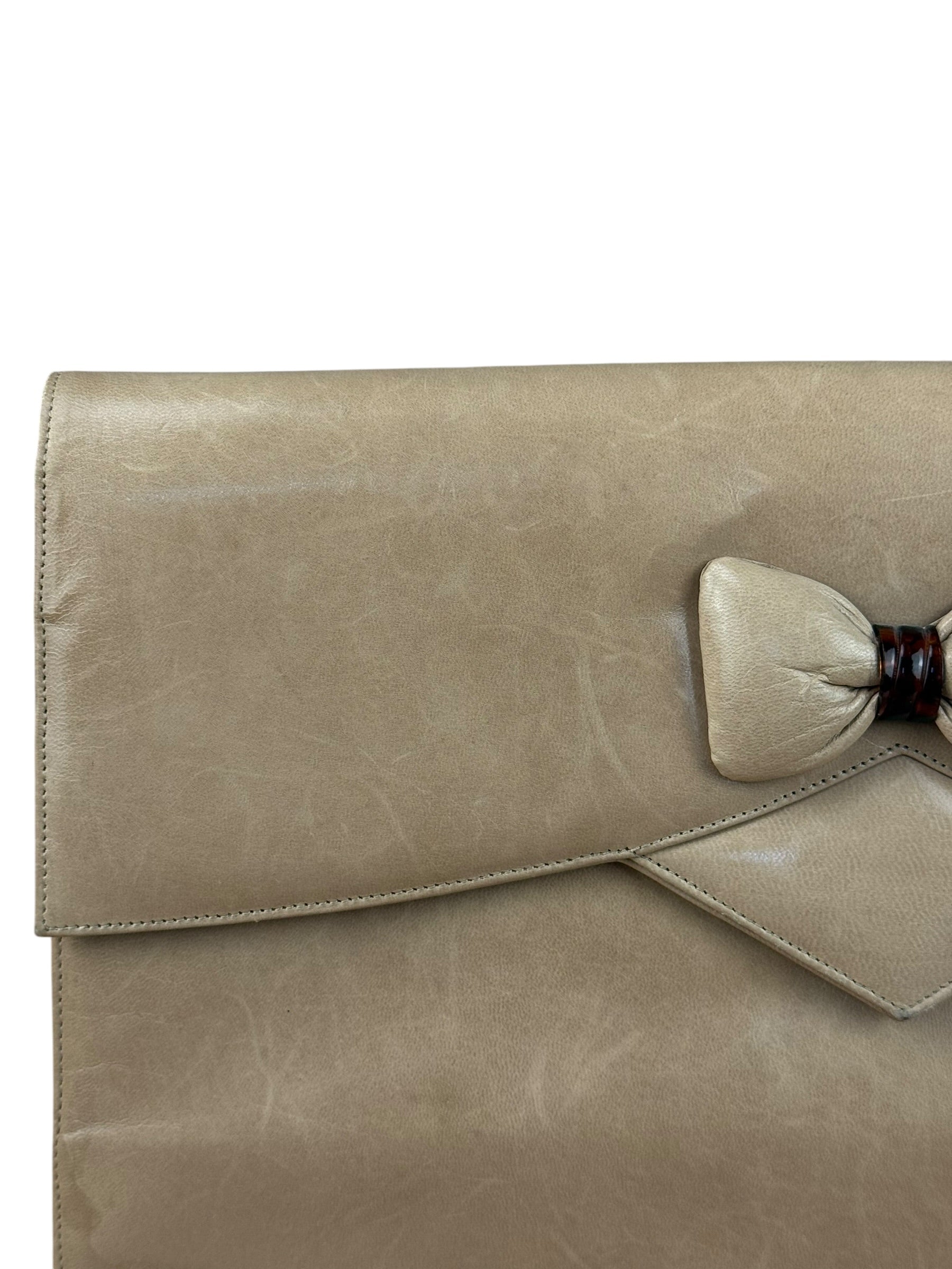 Bally Leather Bow Clutch