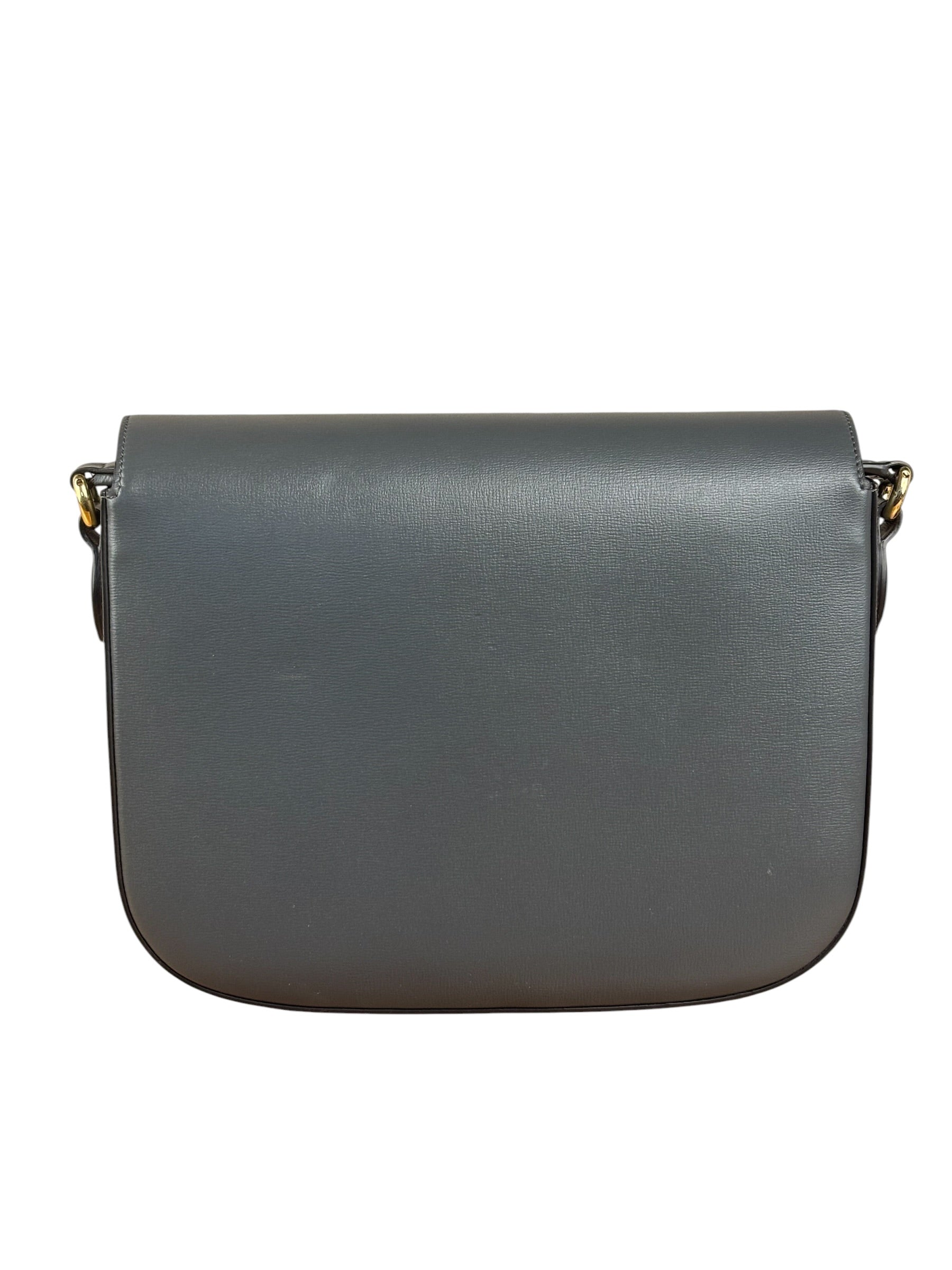 Gucci Grey Leather 1955 Horsebit Shoulder Bag
