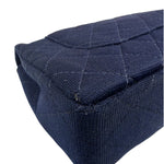 Chanel Navy Quilted Denim Double Flap Bag