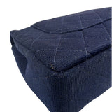 Chanel Navy Quilted Denim Double Flap Bag