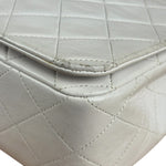 Chanel White Quilted Leather CC Flap Shoulder Bag 2013