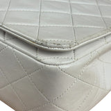 Chanel White Quilted Leather CC Flap Shoulder Bag 2013