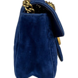 Gucci GG Blue Velvet Marmont Chain Shoulder Bag