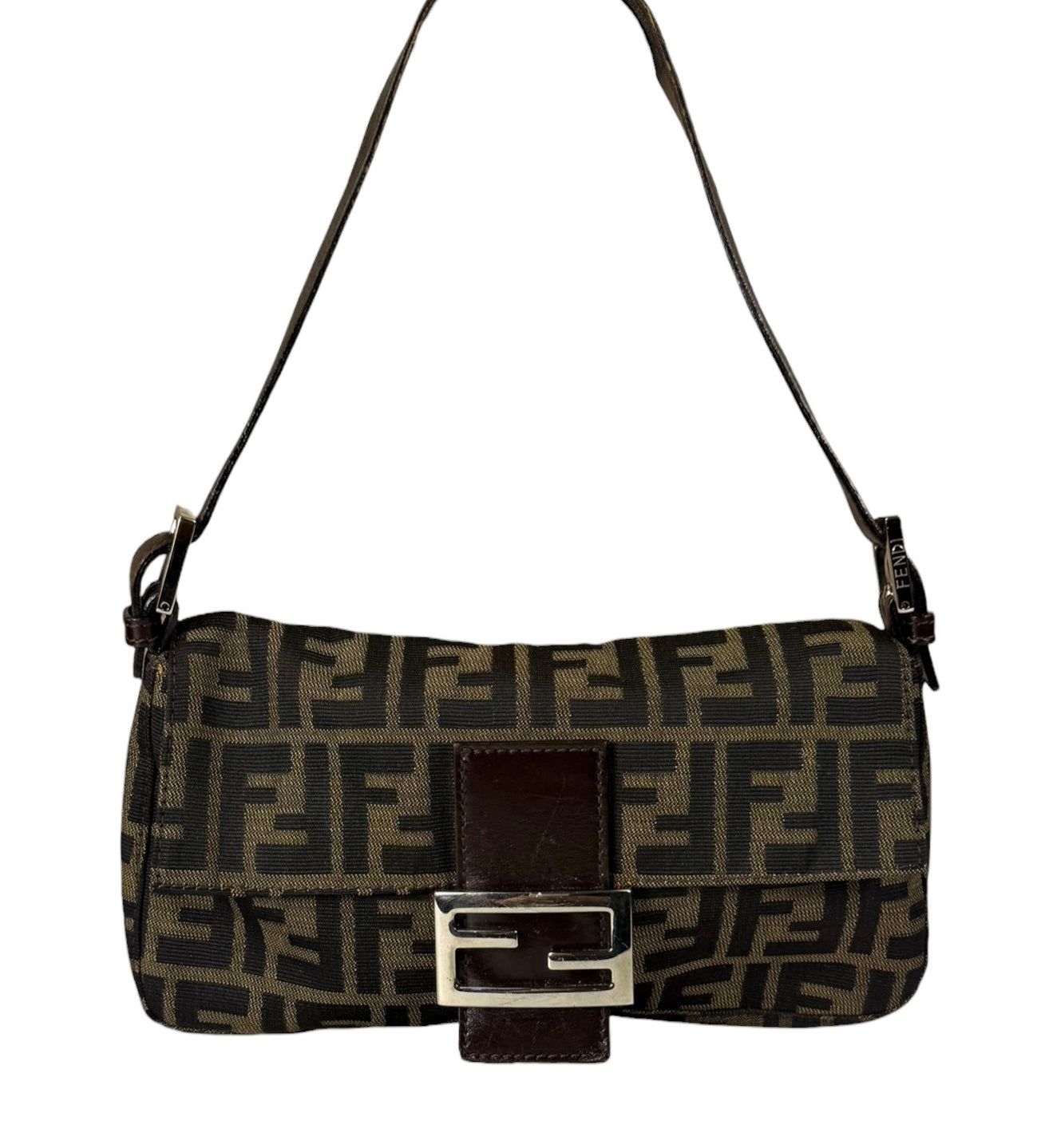 Fendi Beige/Brown Zucca Baguette