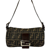 Fendi Beige/Brown Zucca Baguette