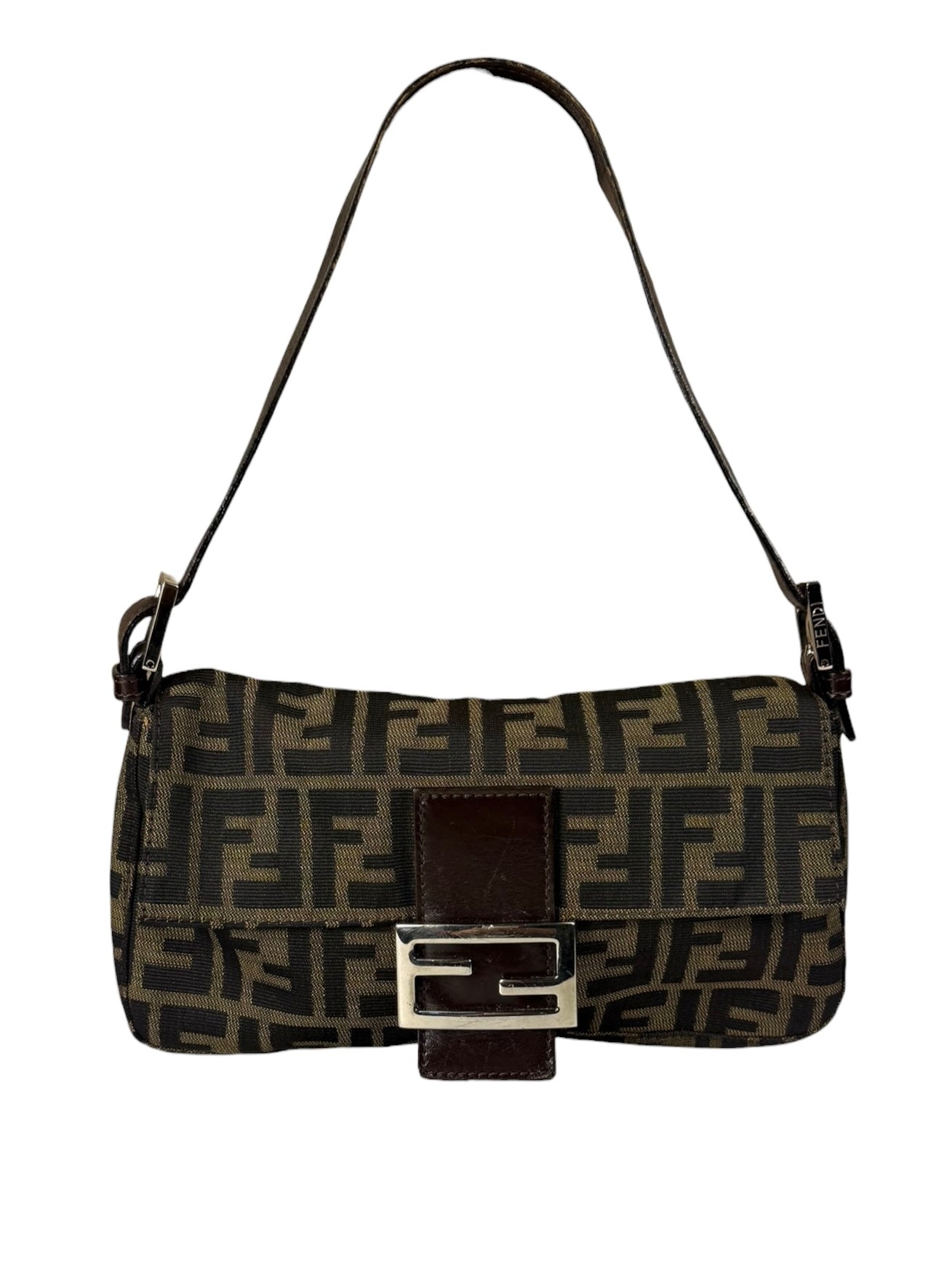 Fendi Beige/Brown Zucca Baguette