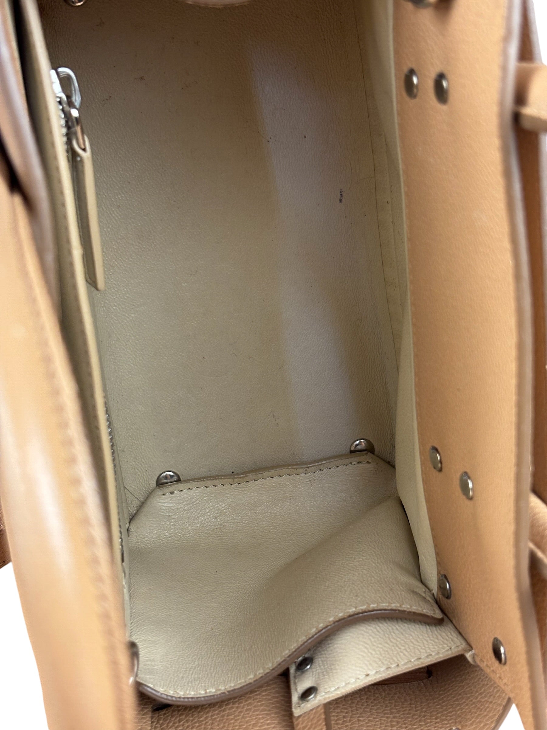Givenchy Nude Brown Leather Mini Two-Way Handbag