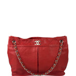 Chanel Red Quilted Leather Natural Beauty Chain Tote 2010
