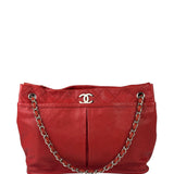 Chanel Red Quilted Leather Natural Beauty Chain Tote 2010