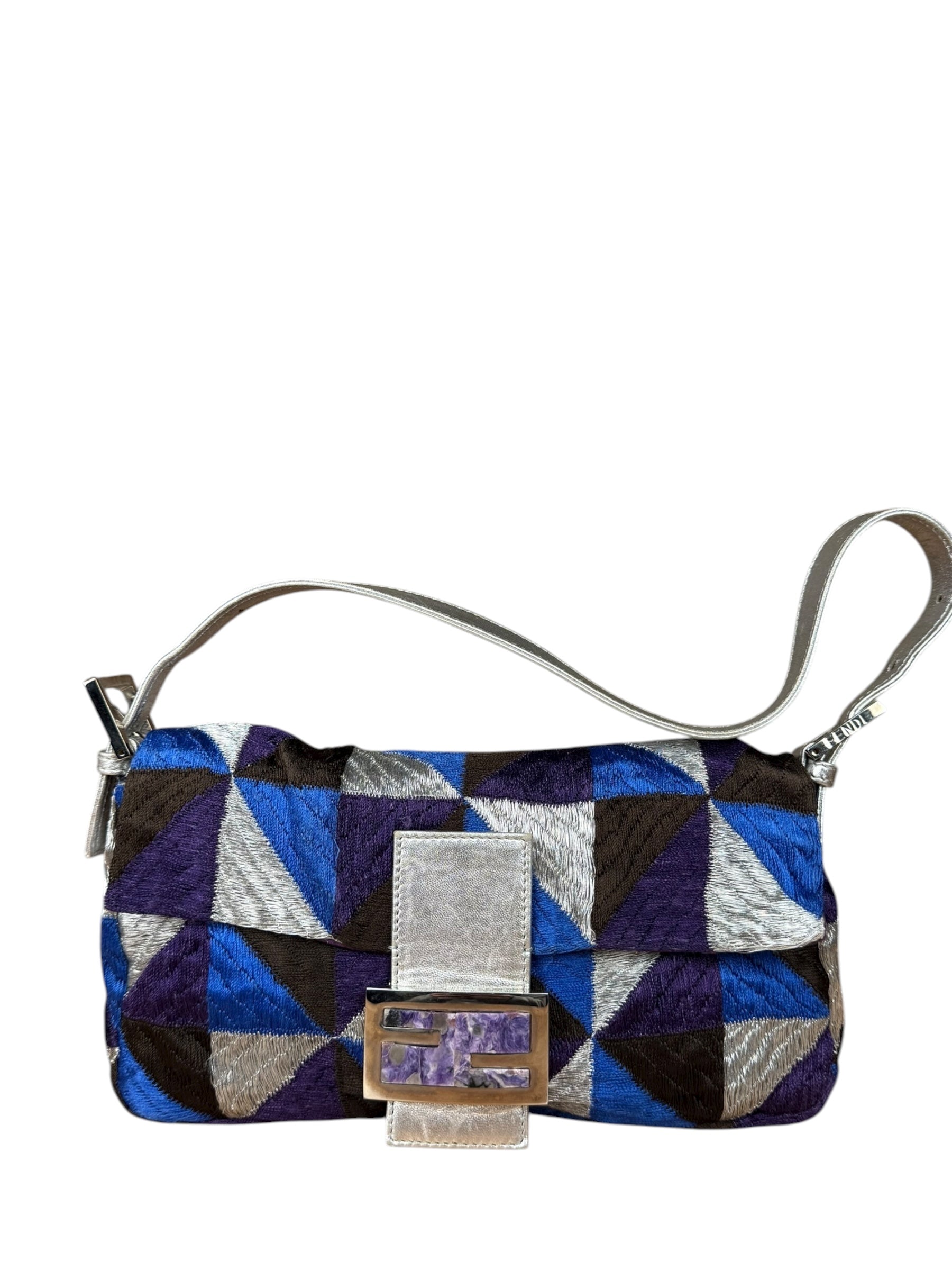 Fendi Vintage Embroidered Patchwork Baguette