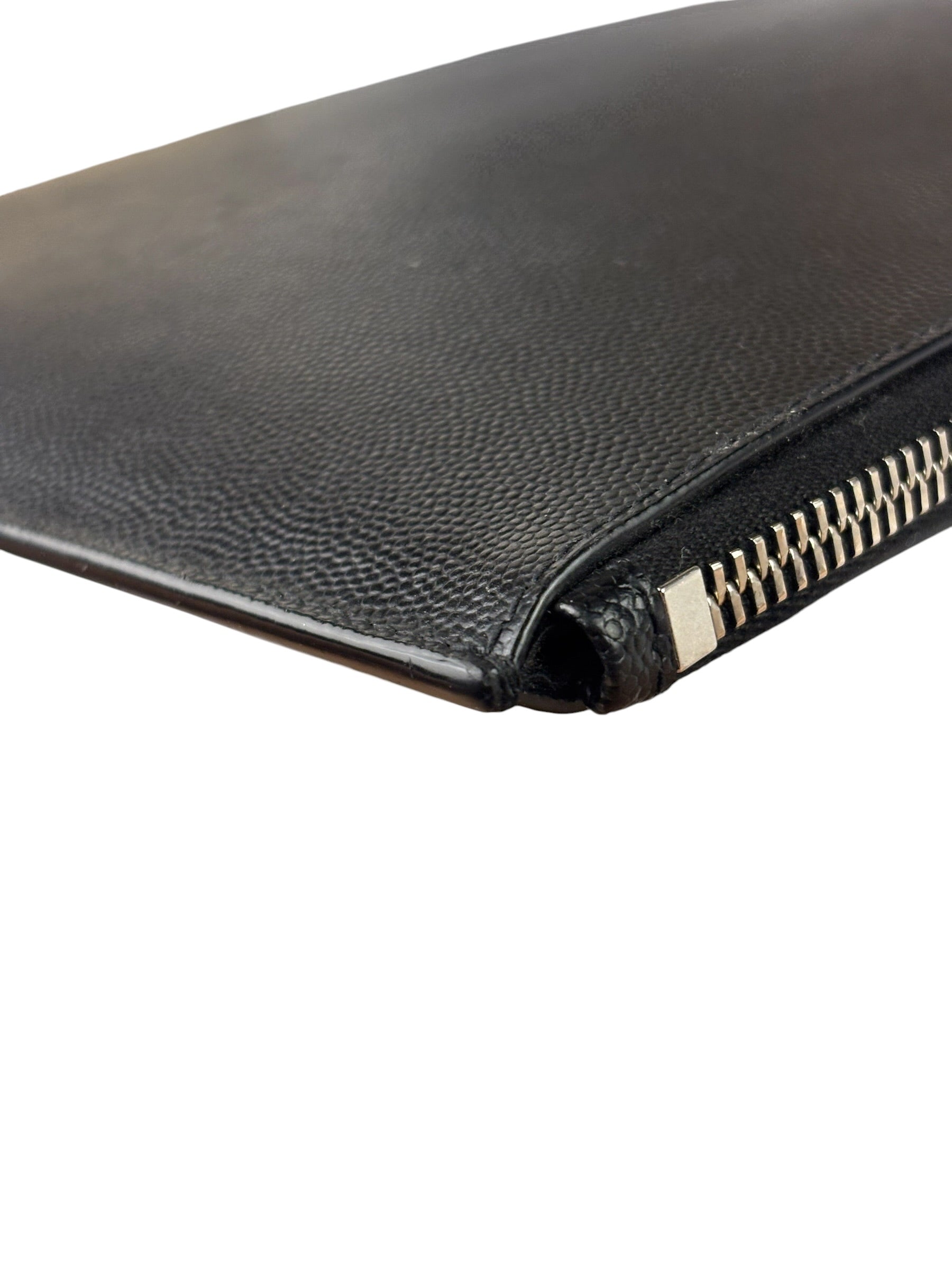 Yves Saint Laurent Black Pebbled Leather Pouch