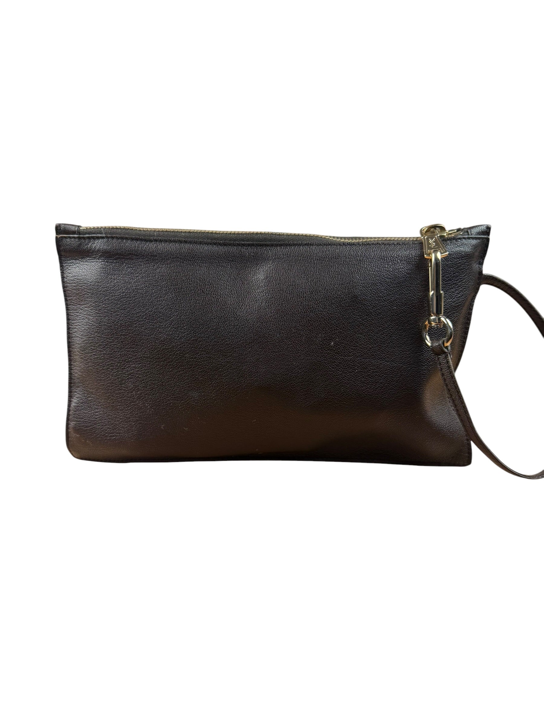 Yves Saint Laurent Vintage Brown Wristlet Pouch