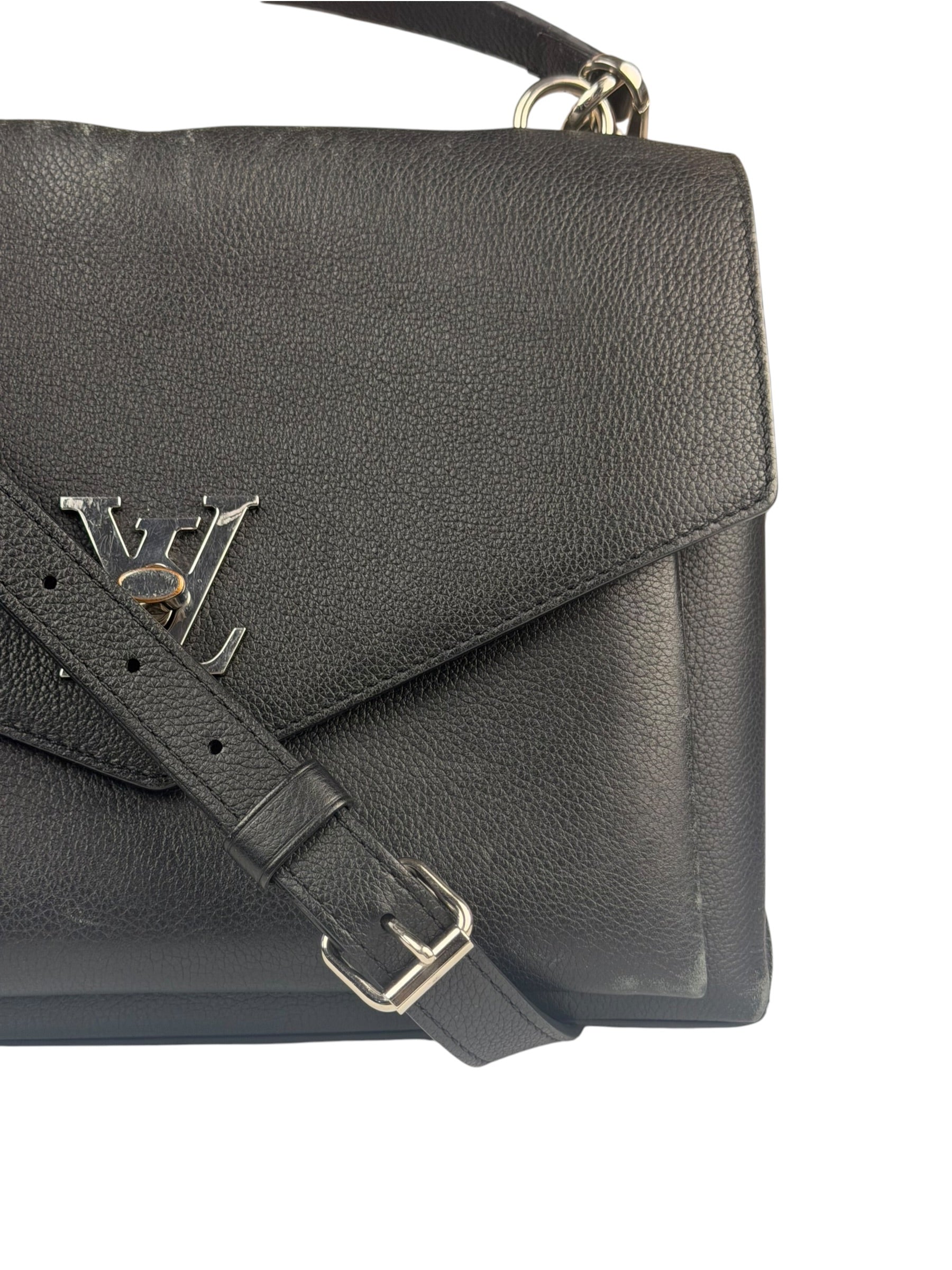 Louis Vuitton Black Pebbled Leather Taurillon Lockme Two-Way Bag