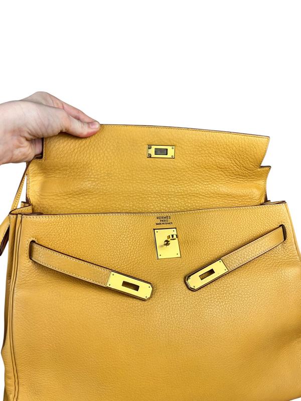 Hermes Kelly 35 Ambre Togo Gold 1997 Handbag