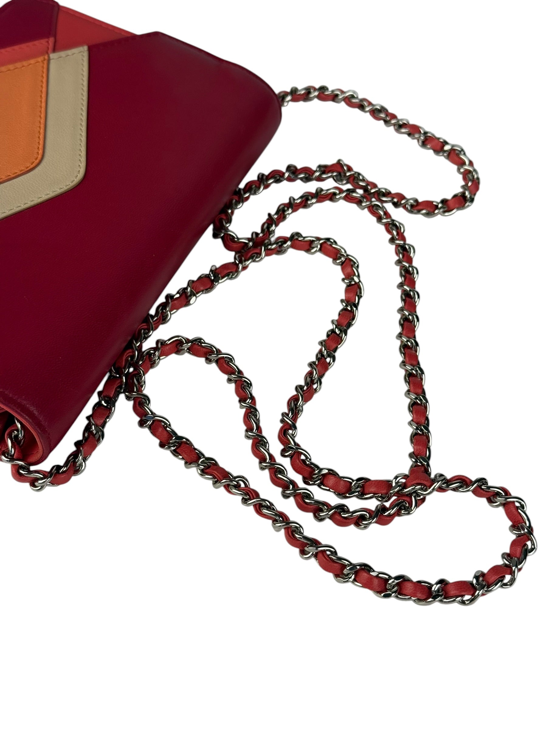 Chanel Pink Leather Wallet on Chain Crossbody Bag 2017