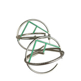 Fendi FF Silver/Teal Logo Hoop Earrings