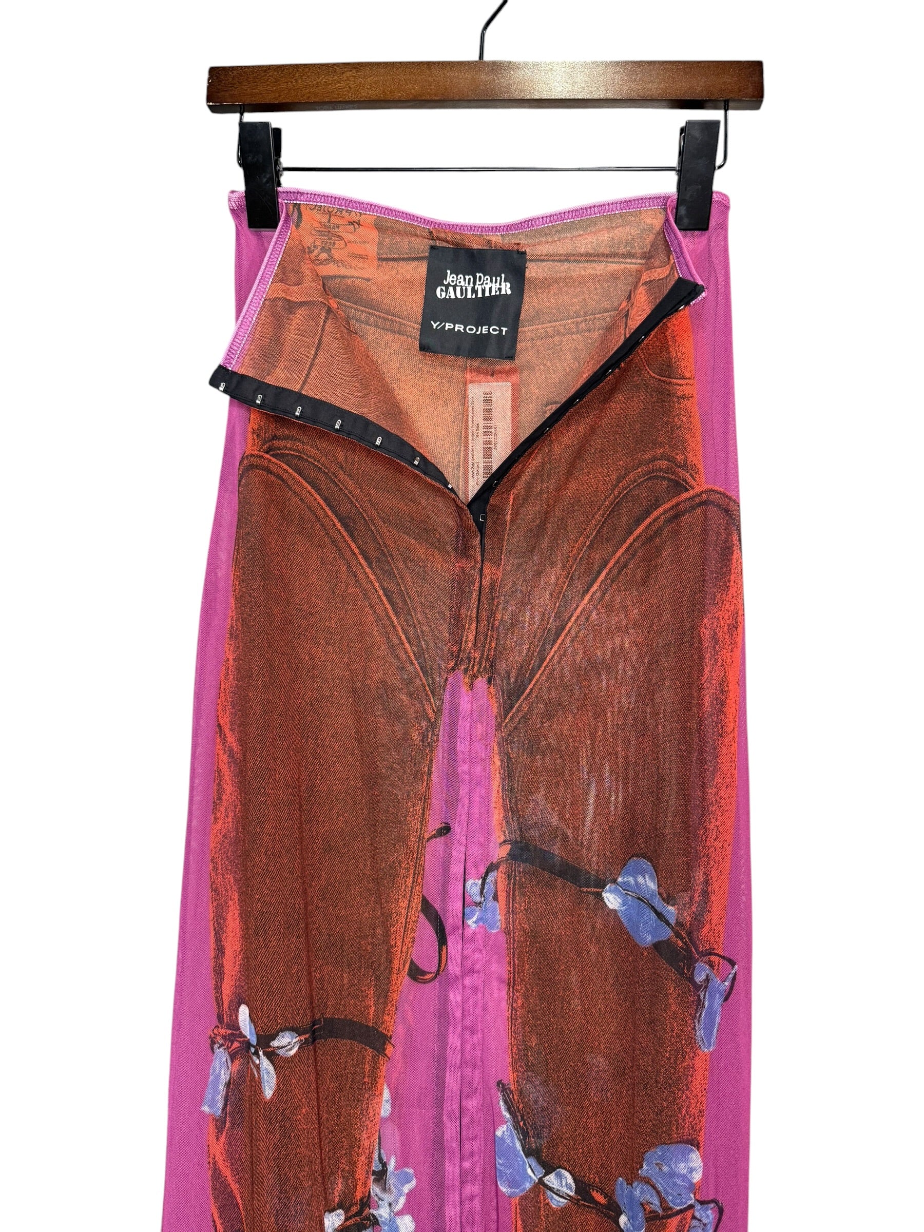 Jean Paul Gaultier x Y Project Printed Mesh Skirt