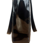 Chanel Vintage Black Patent Leather Chocolate Bar Tote Bag 2002