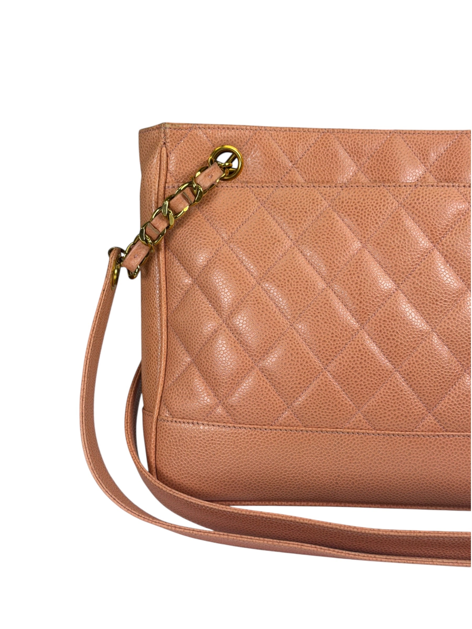 Chanel Pink Caviar Quilted Leather Petit Timeless Tote Early 2000's
