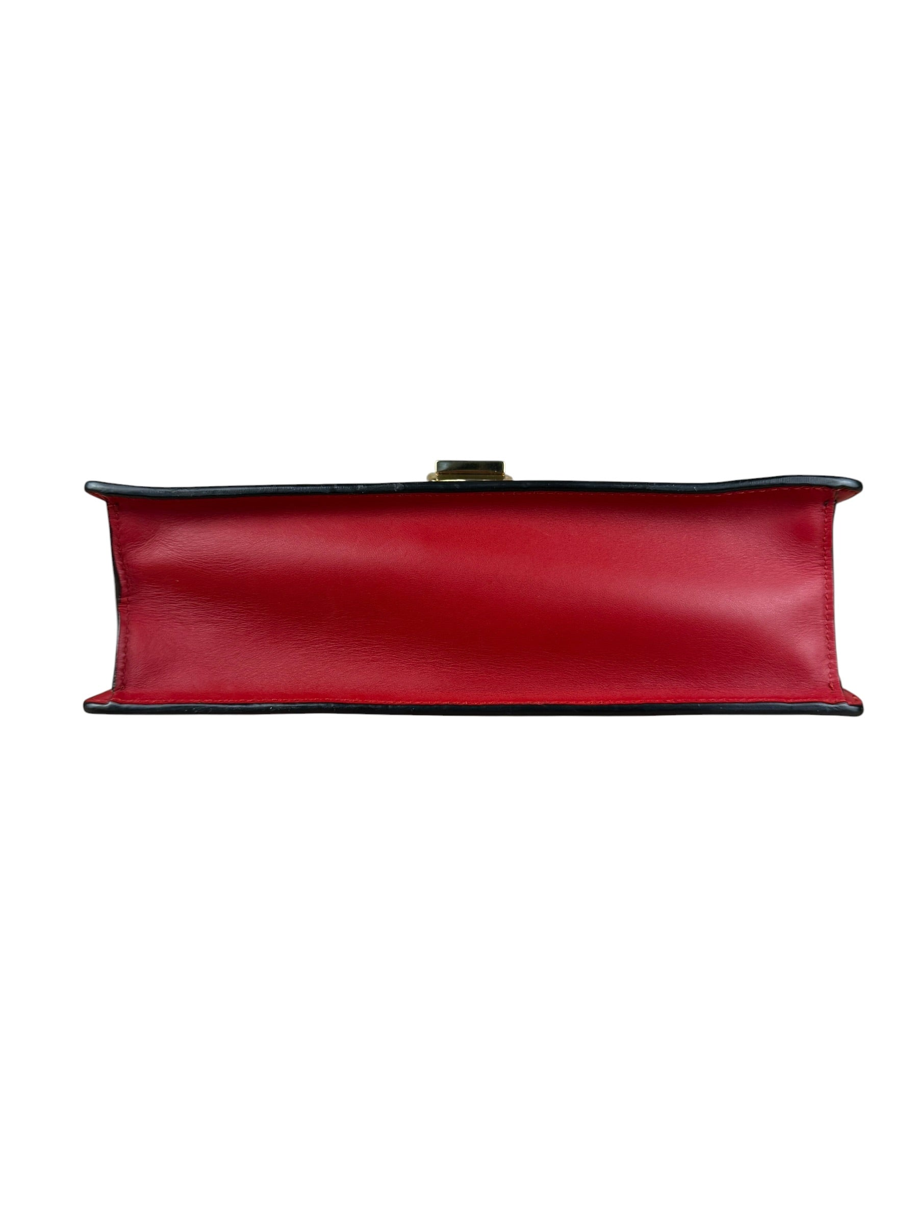 Gucci Red Leather Sylvie Buckle Shoulder Bag