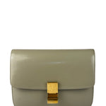 Celine Light Beige Patent Leather Classic Box Shoulder Bag
