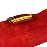 Fendi Red Suede Baguette Crossbody Bag