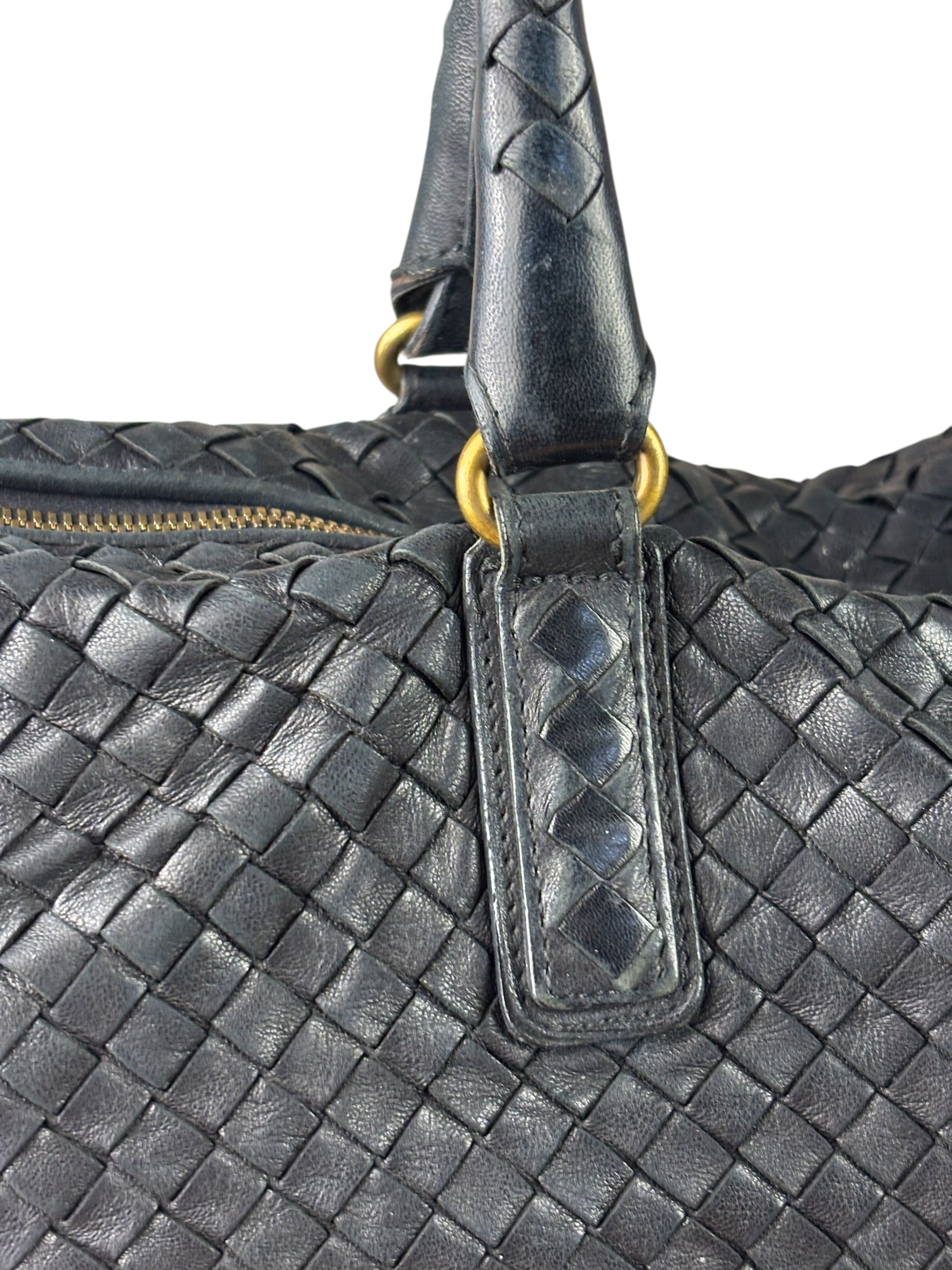 Bottega Veneta Black Intrecciato Large Handbag