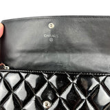 Chanel Black Patent Leather Wallet on Chain 2014