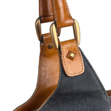 Gucci Vintage Denim Leather Trim Jackie Shoulder Bag